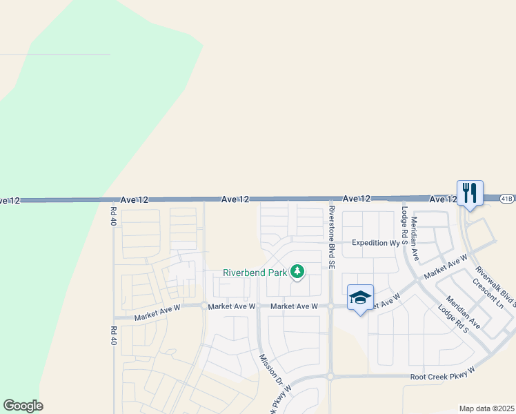 map of restaurants, bars, coffee shops, grocery stores, and more near 40000-40498 Ave 12 in Madera