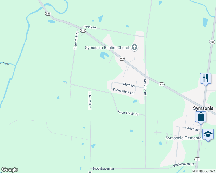 map of restaurants, bars, coffee shops, grocery stores, and more near 10 Leah Way in Symsonia