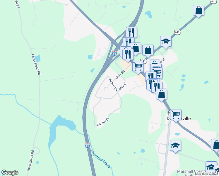 map of restaurants, bars, coffee shops, grocery stores, and more near Gate Road in Benton