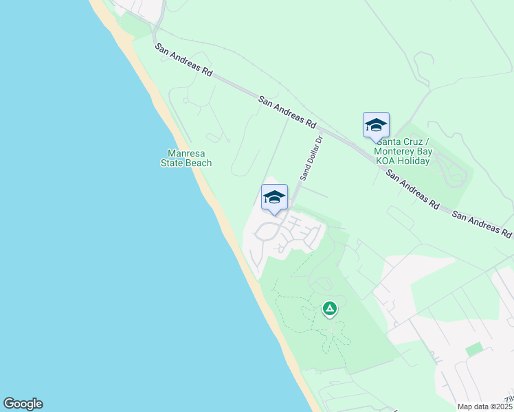 map of restaurants, bars, coffee shops, grocery stores, and more near 405 Heather Point Lane in Watsonville
