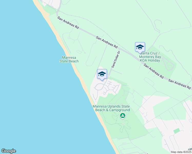 map of restaurants, bars, coffee shops, grocery stores, and more near 405 Heather Point Lane in Watsonville