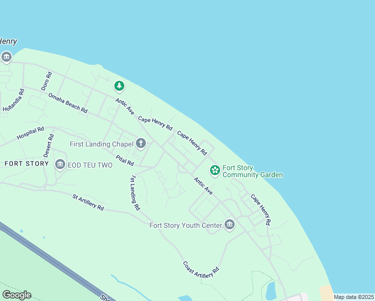 map of restaurants, bars, coffee shops, grocery stores, and more near Solomons Road in Virginia Beach