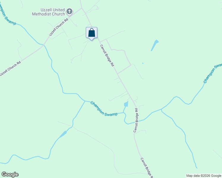 map of restaurants, bars, coffee shops, grocery stores, and more near 15522 Carroll Bridge Road in Smithfield