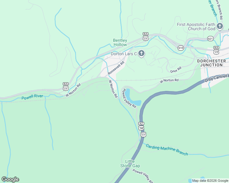 map of restaurants, bars, coffee shops, grocery stores, and more near 6225 West Norton Road in Norton