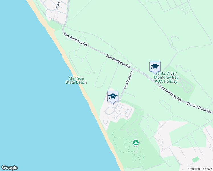 map of restaurants, bars, coffee shops, grocery stores, and more near 390 Heather Point Lane in Watsonville