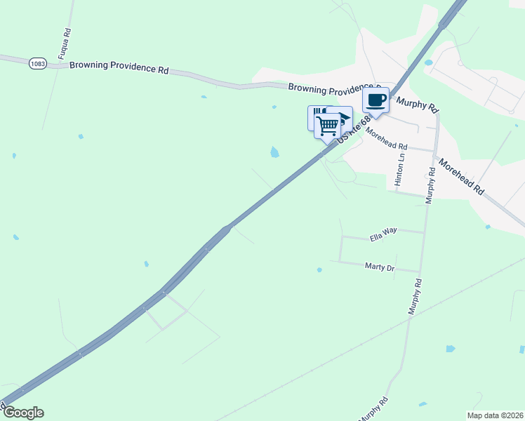 map of restaurants, bars, coffee shops, grocery stores, and more near 7841-8041 Russellville Road in Bowling Green