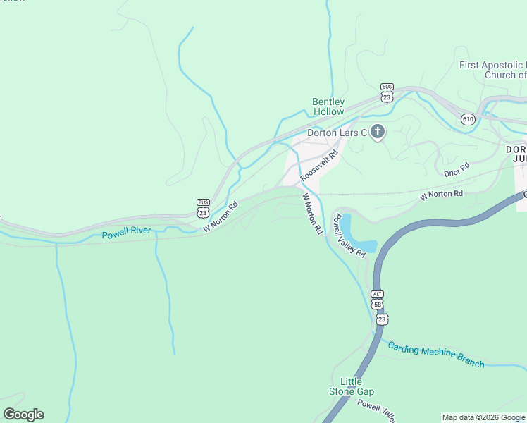 map of restaurants, bars, coffee shops, grocery stores, and more near 4215 Freedom Lane in Norton