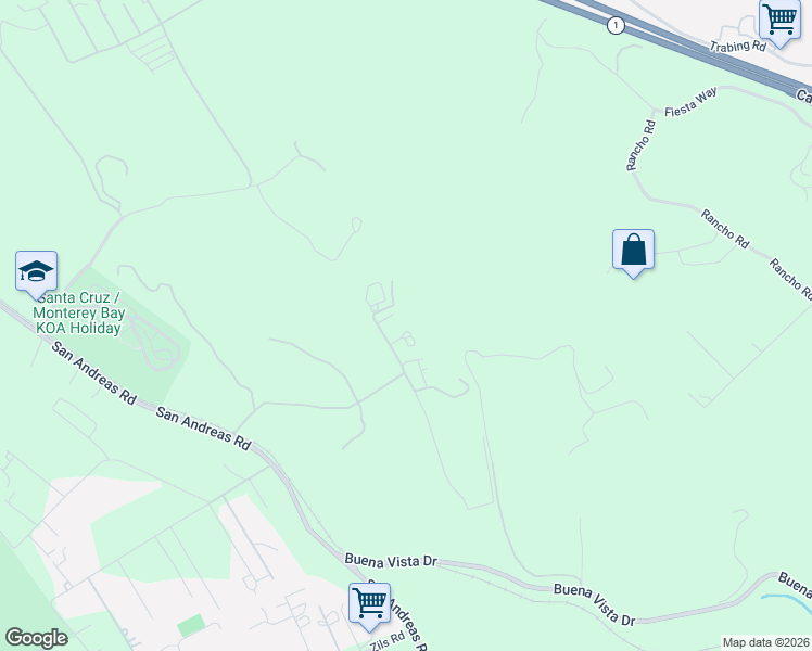 map of restaurants, bars, coffee shops, grocery stores, and more near 630 Peaceful Valley Drive in Watsonville