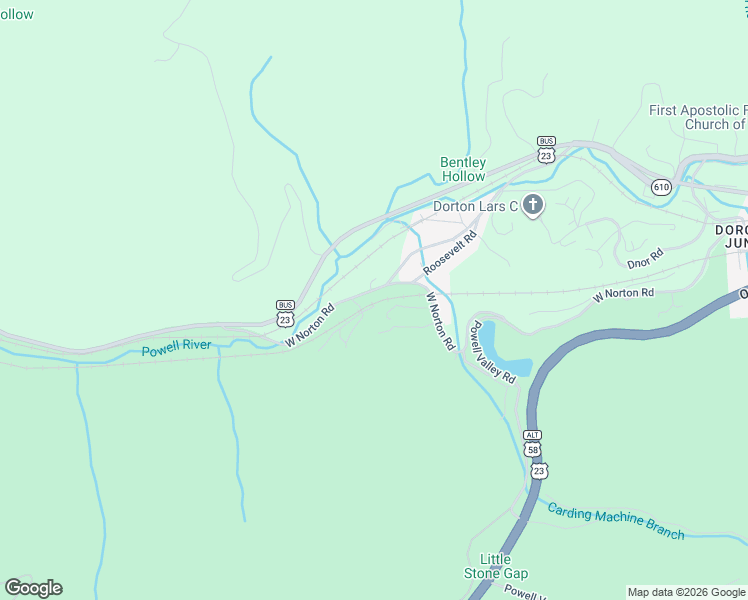 map of restaurants, bars, coffee shops, grocery stores, and more near 4215 Freedom Lane in Norton