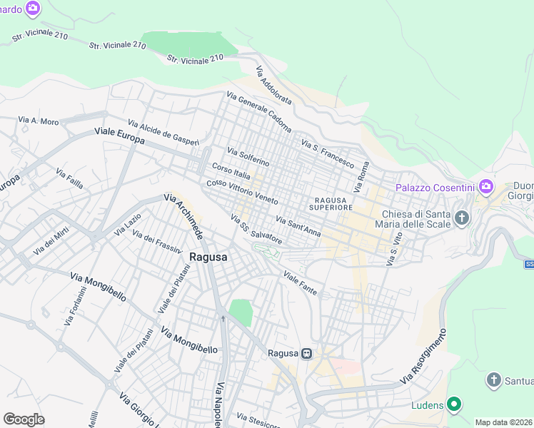 map of restaurants, bars, coffee shops, grocery stores, and more near in Ragusa