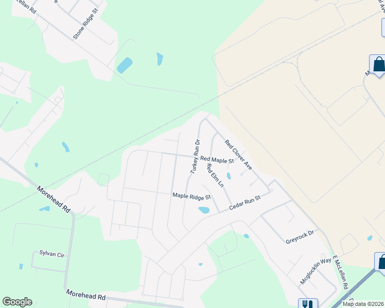 map of restaurants, bars, coffee shops, grocery stores, and more near 279 Turkey Run Drive in Bowling Green