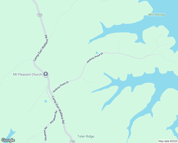 map of restaurants, bars, coffee shops, grocery stores, and more near Cedar Point Lane in Monticello