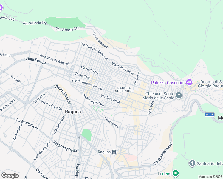 map of restaurants, bars, coffee shops, grocery stores, and more near in Free municipal consortium of Ragusa