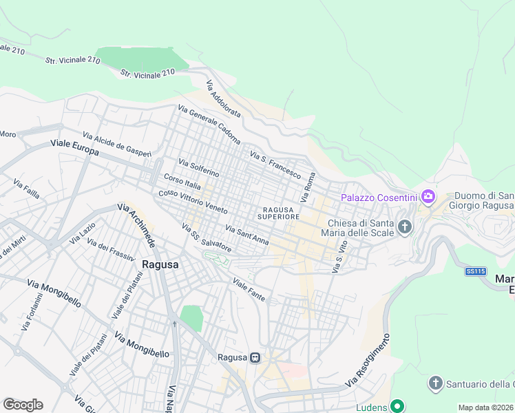 map of restaurants, bars, coffee shops, grocery stores, and more near in Free municipal consortium of Ragusa