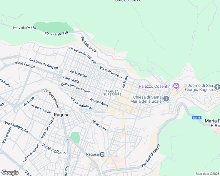 map of restaurants, bars, coffee shops, grocery stores, and more near 30 Via Minardi in Ragusa
