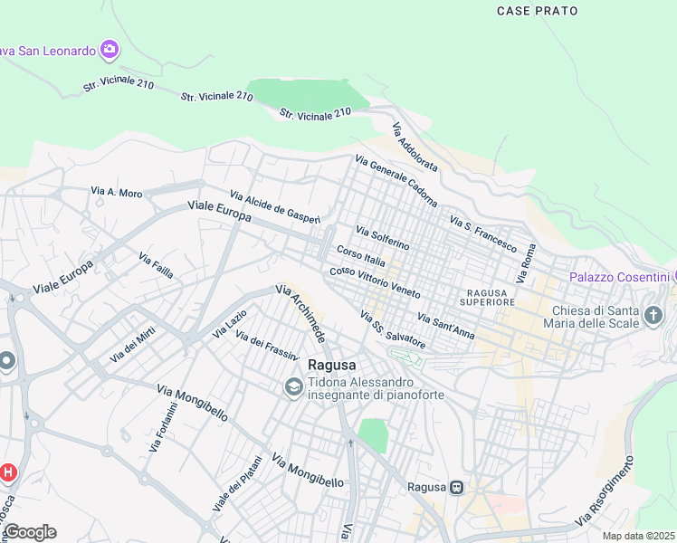 map of restaurants, bars, coffee shops, grocery stores, and more near 322 Piazza Salvatore in Ragusa