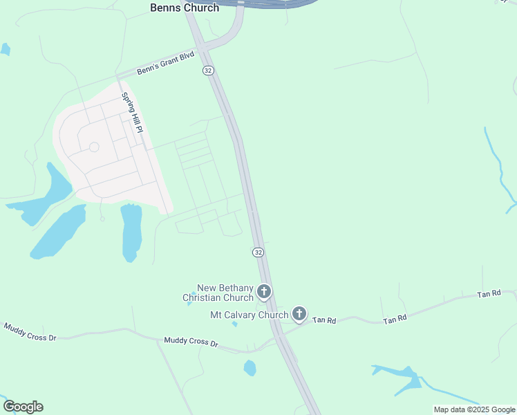 map of restaurants, bars, coffee shops, grocery stores, and more near 15325 Benns Church Boulevard in Smithfield