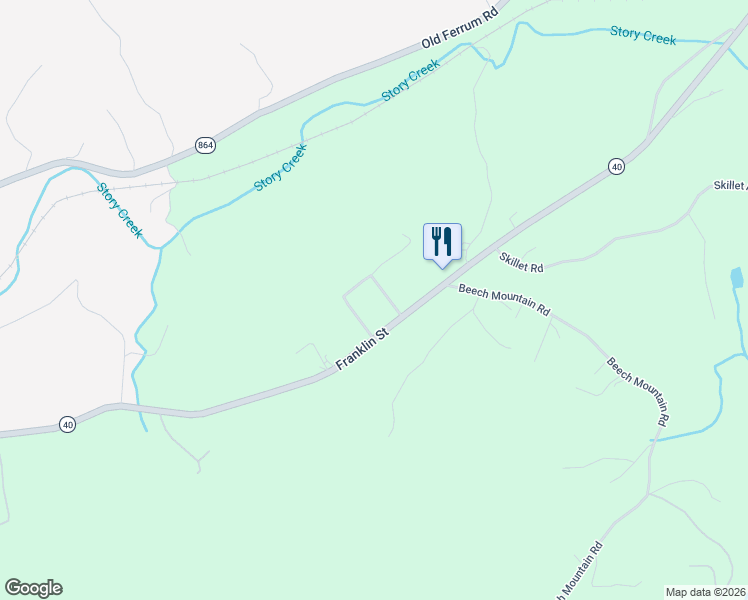 map of restaurants, bars, coffee shops, grocery stores, and more near 79 Radford Hill Lane in Ferrum