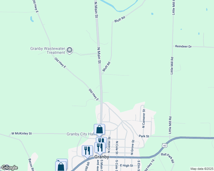 map of restaurants, bars, coffee shops, grocery stores, and more near 100-298 Steadman Hill Road in Granby