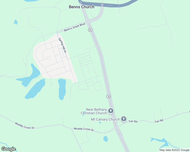 map of restaurants, bars, coffee shops, grocery stores, and more near 15325 Benns Church Boulevard in Smithfield