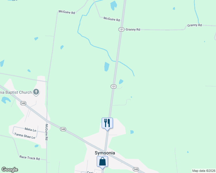 map of restaurants, bars, coffee shops, grocery stores, and more near 12531 Kentucky 131 in Symsonia