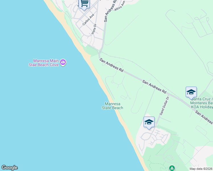 map of restaurants, bars, coffee shops, grocery stores, and more near 328 Oceanview Drive in La Selva Beach