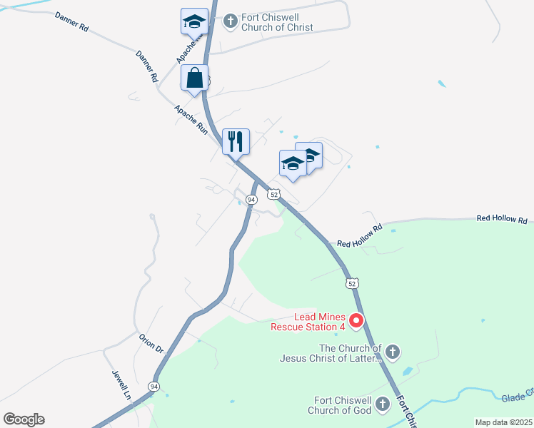 map of restaurants, bars, coffee shops, grocery stores, and more near 771 Fort Chiswell Road in Fort Chiswell