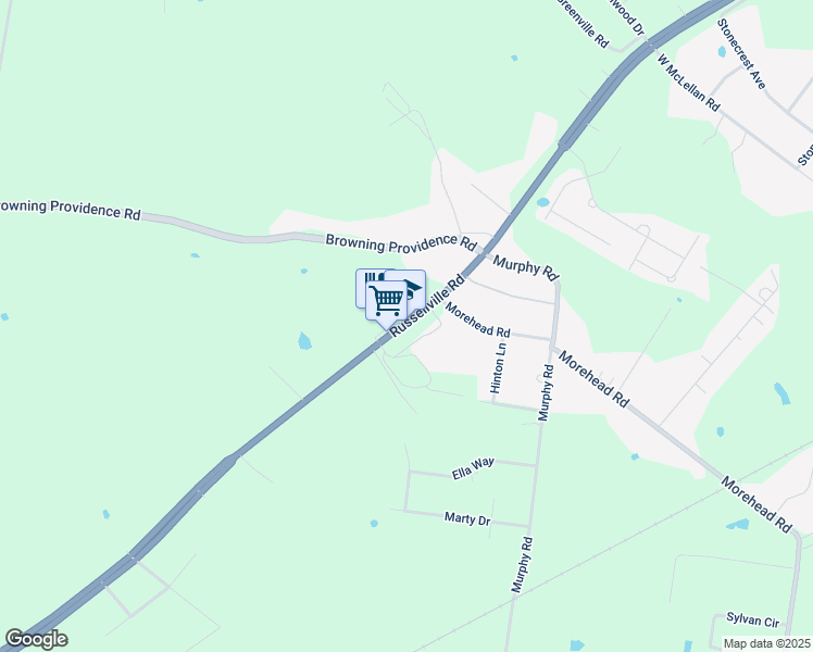 map of restaurants, bars, coffee shops, grocery stores, and more near Russellville Road in Rockfield