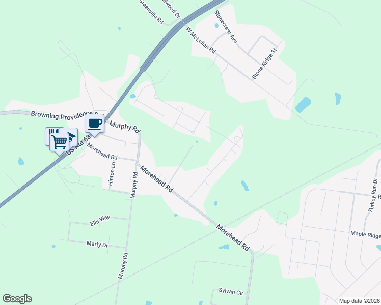 map of restaurants, bars, coffee shops, grocery stores, and more near 546 Morehead Road in Bowling Green