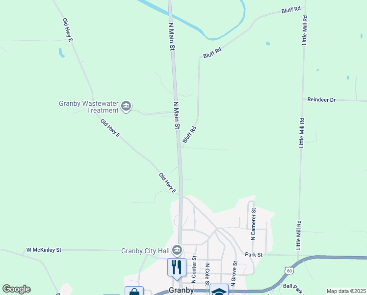 map of restaurants, bars, coffee shops, grocery stores, and more near 100 Steadman Hill Road in Granby