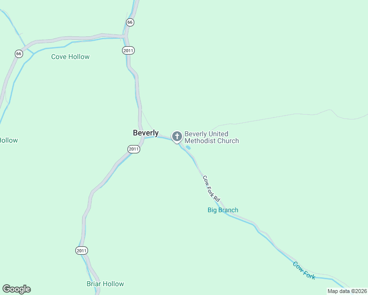 map of restaurants, bars, coffee shops, grocery stores, and more near Cow Fork Road in Beverly