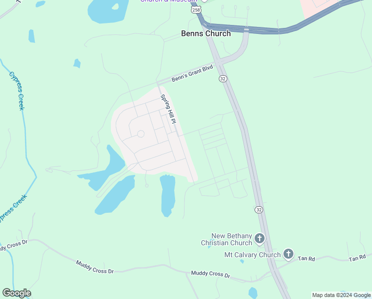 map of restaurants, bars, coffee shops, grocery stores, and more near 523 Spring Hill Place in Smithfield