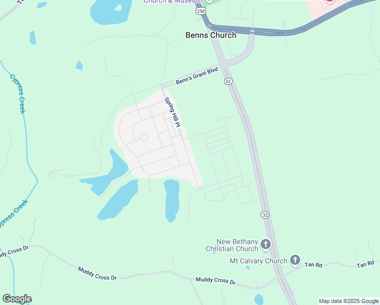 map of restaurants, bars, coffee shops, grocery stores, and more near 523 Spring Hill Place in Smithfield