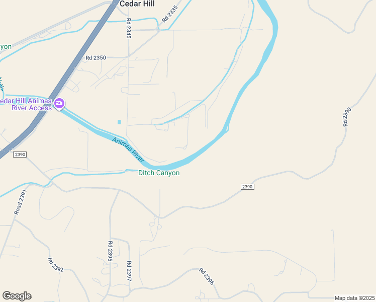 map of restaurants, bars, coffee shops, grocery stores, and more near 39 Road 2360 in Aztec