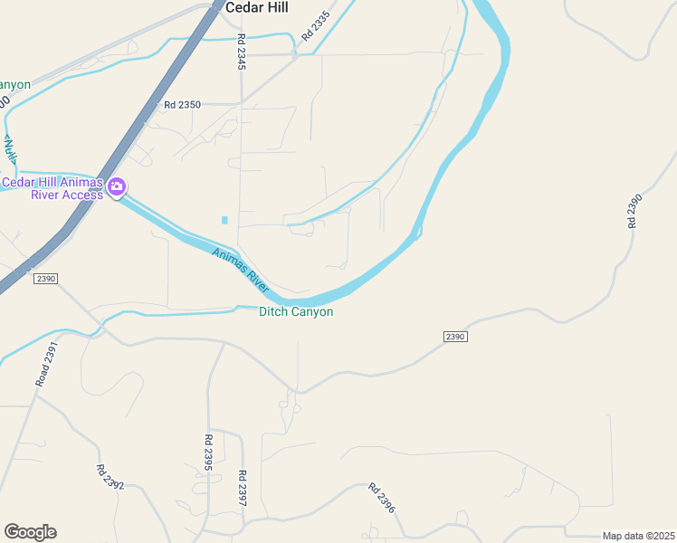 map of restaurants, bars, coffee shops, grocery stores, and more near 39 Road 2360 in Aztec