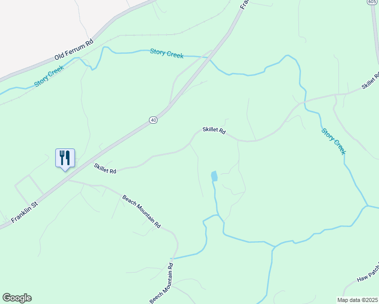 map of restaurants, bars, coffee shops, grocery stores, and more near 500 Skillet Road in Ferrum