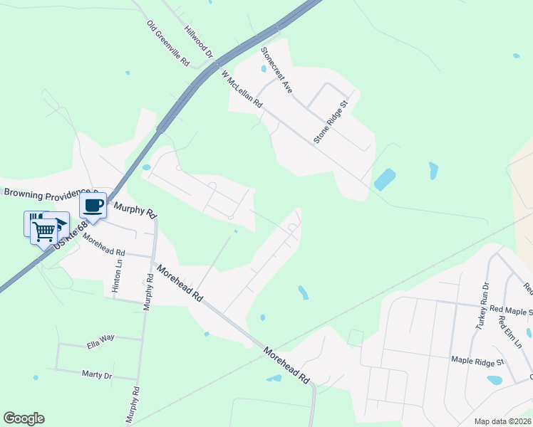 map of restaurants, bars, coffee shops, grocery stores, and more near 299 Misty Lane in Bowling Green