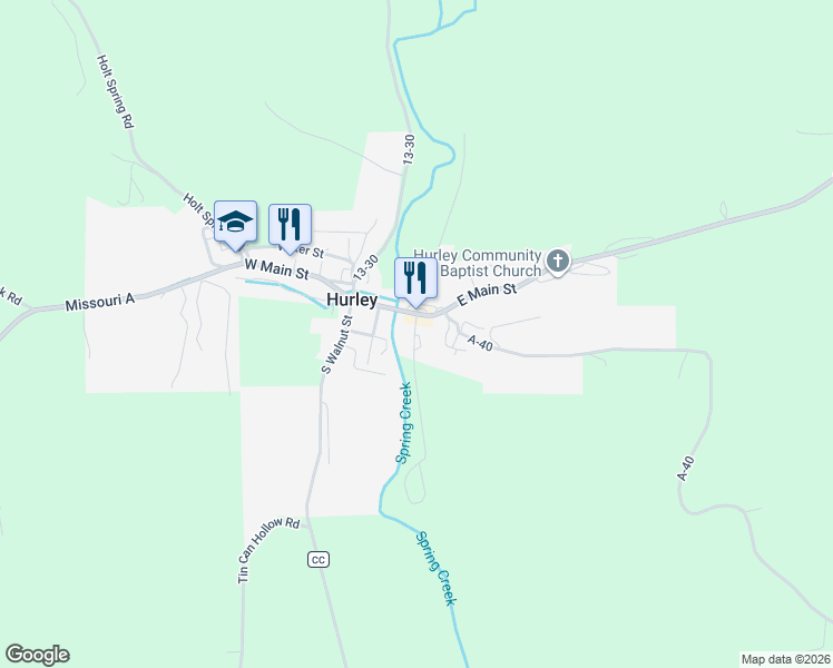 map of restaurants, bars, coffee shops, grocery stores, and more near in Hurley