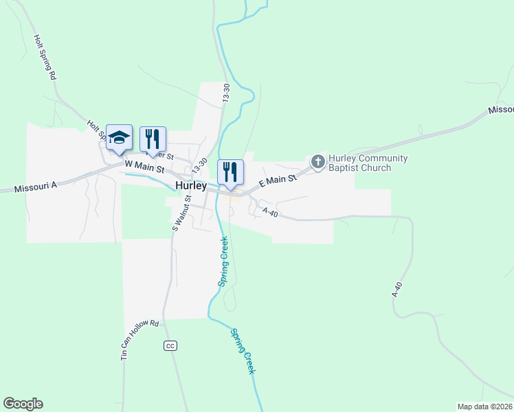 map of restaurants, bars, coffee shops, grocery stores, and more near 147 Lane Branch Road in Crane