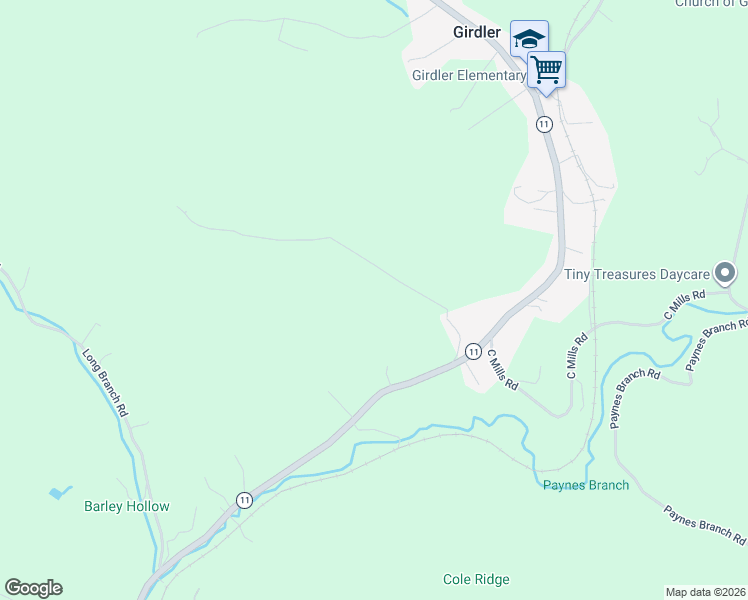 map of restaurants, bars, coffee shops, grocery stores, and more near 313 Hughes Branch Road in Cannon