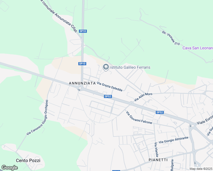 map of restaurants, bars, coffee shops, grocery stores, and more near Via Grazia Deledda in Ragusa