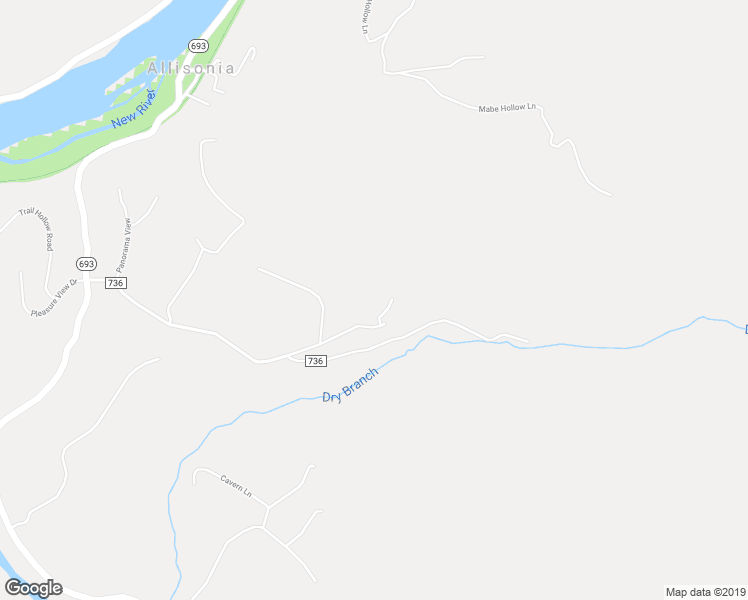 map of restaurants, bars, coffee shops, grocery stores, and more near 4516 Irish Mountain Road in Allisonia