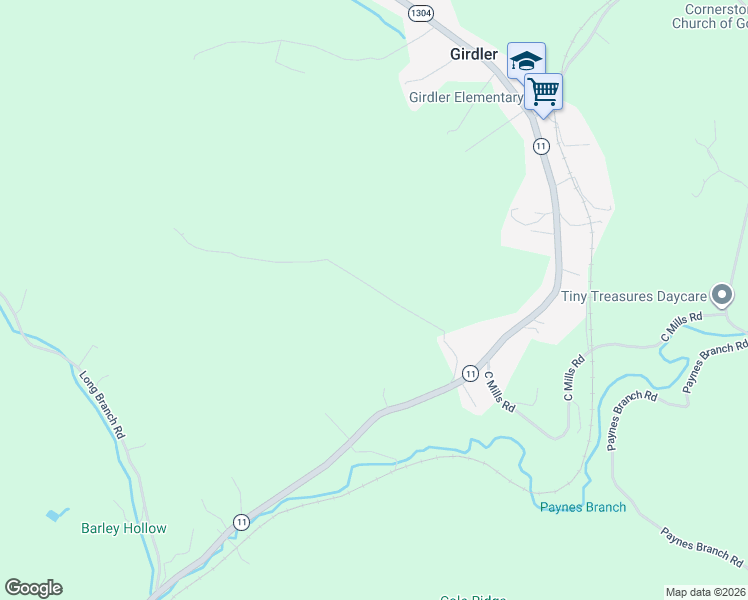 map of restaurants, bars, coffee shops, grocery stores, and more near 313 Hughes Branch Road in Cannon