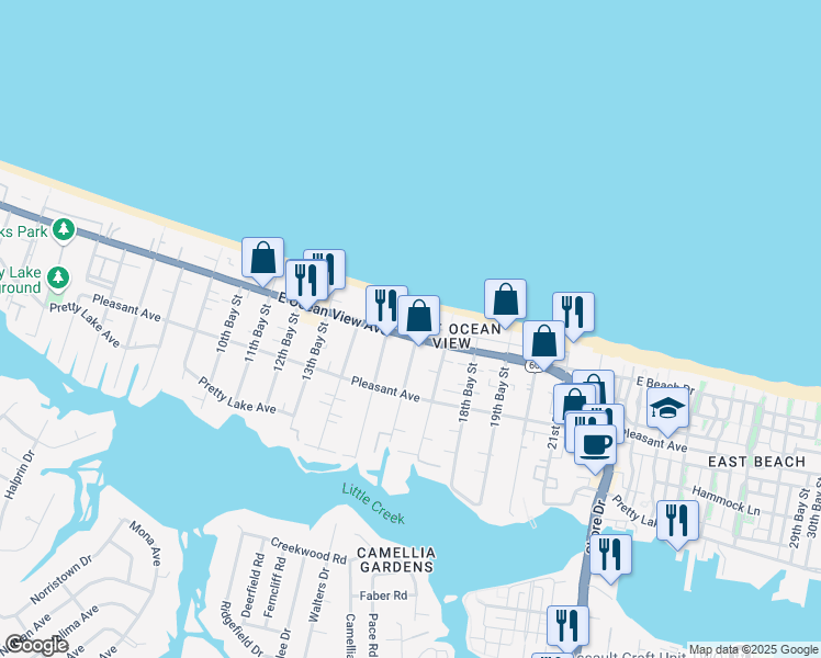 map of restaurants, bars, coffee shops, grocery stores, and more near 3608 U.S. 60 in Norfolk