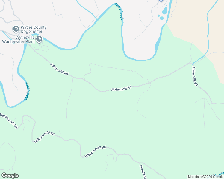 map of restaurants, bars, coffee shops, grocery stores, and more near Atkins Mill Road in Wytheville