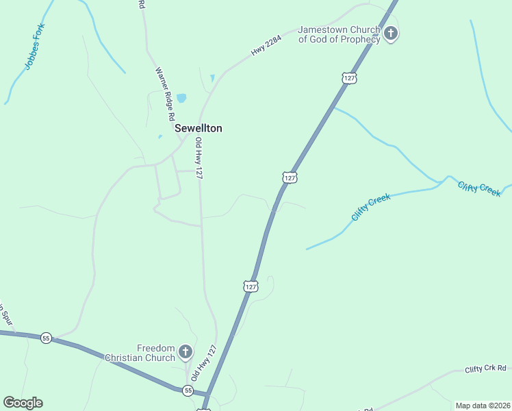 map of restaurants, bars, coffee shops, grocery stores, and more near 189-439 Bell Road in Jamestown
