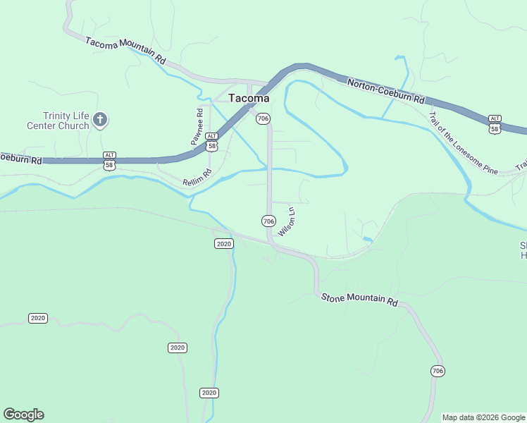 map of restaurants, bars, coffee shops, grocery stores, and more near 4331-4381 Stone Mountain Road in Coeburn