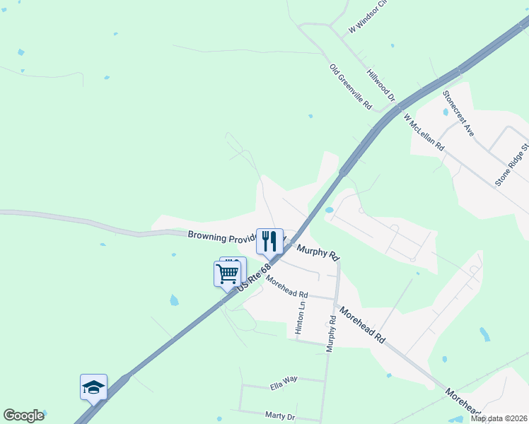 map of restaurants, bars, coffee shops, grocery stores, and more near 100-398 Coonhunters Rd in Warren