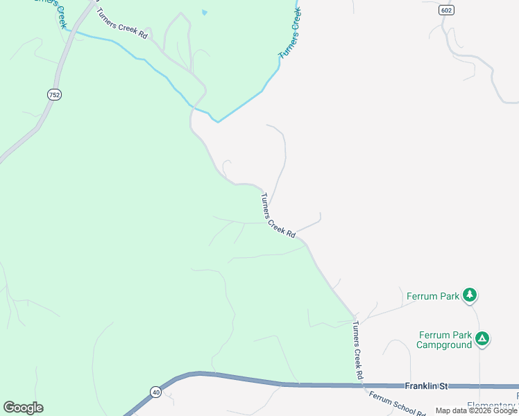 map of restaurants, bars, coffee shops, grocery stores, and more near 5800 Turners Creek Road in Ferrum
