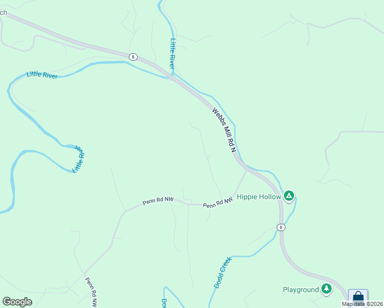 map of restaurants, bars, coffee shops, grocery stores, and more near 224 Gracie Lane Northwest in Floyd